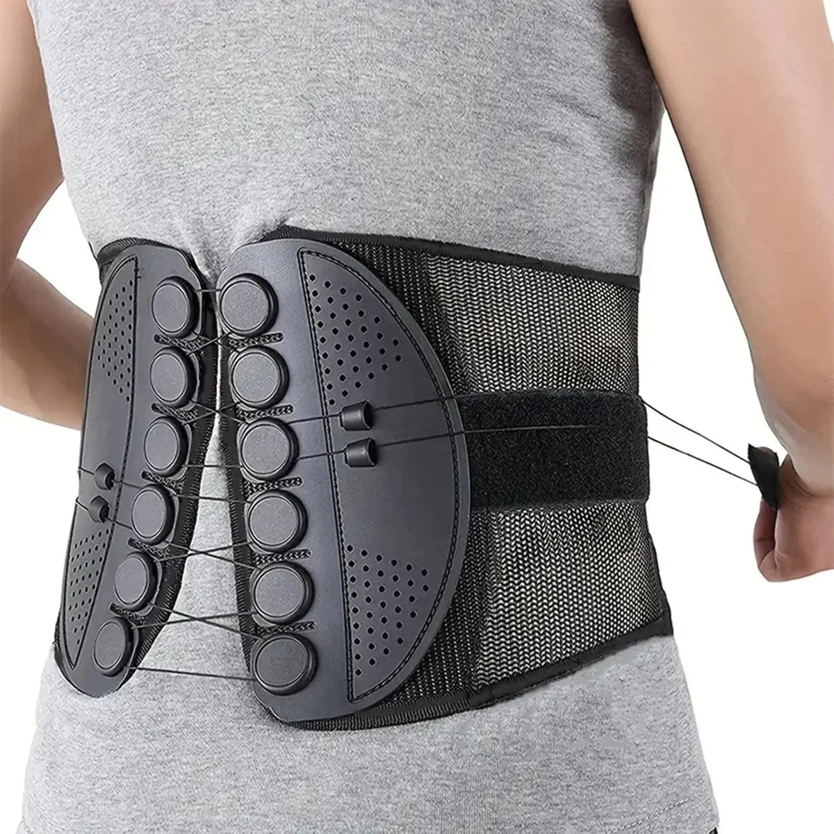 Adjustable Back Brace for Men with Air Mesh Ventilation