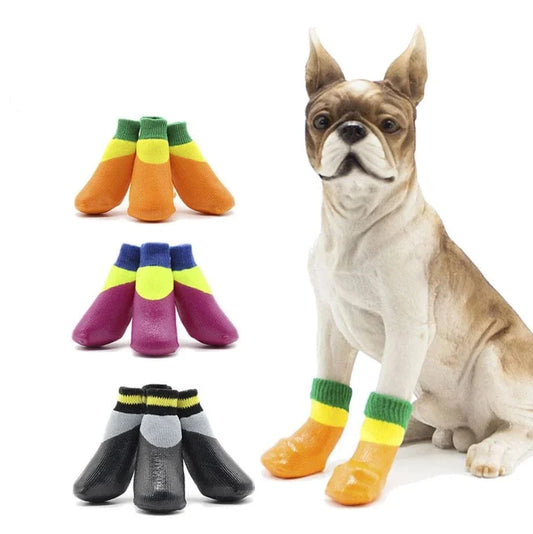 Colorful Waterproof Orthopedic Non Slip Dog Boots