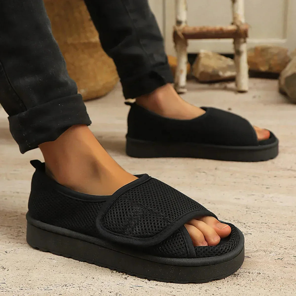 Open-Toe Breathable Non Slip Adjustable Orthopedic Slippers – view 2