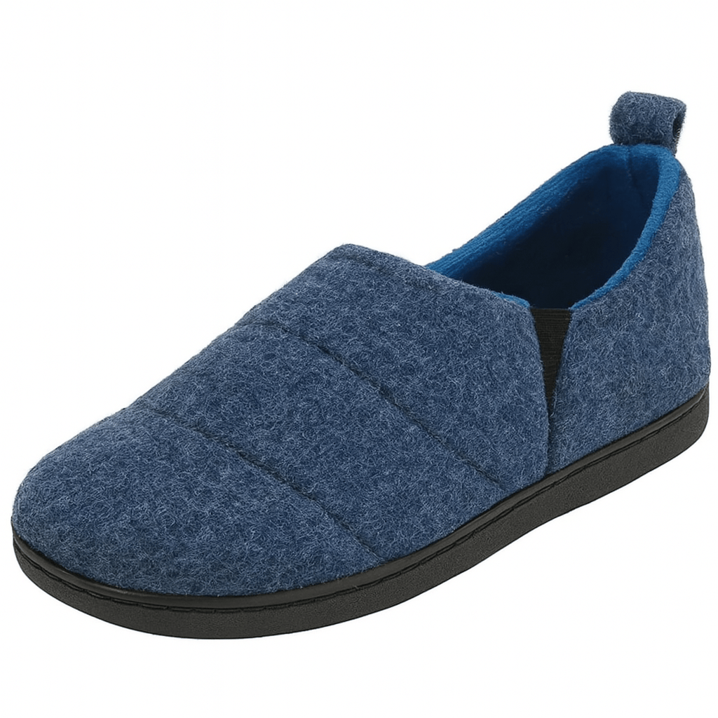 Navy Moccasin-Style Blue Orthopedic Slippers for Men