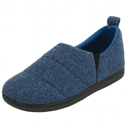 Navy Moccasin-Style Blue Orthopedic Slippers for Men