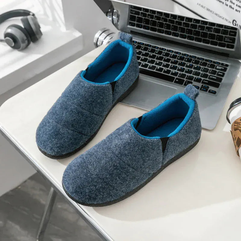 Navy Moccasin-Style Blue Orthopedic Slippers for Men – view 2