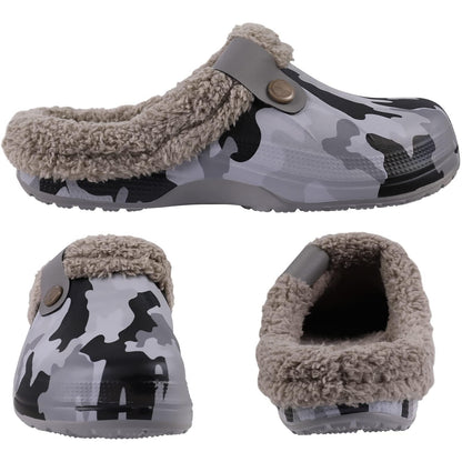 Camo Faux Fur Waterproof Orthopedic Slippers for Men – view 4
