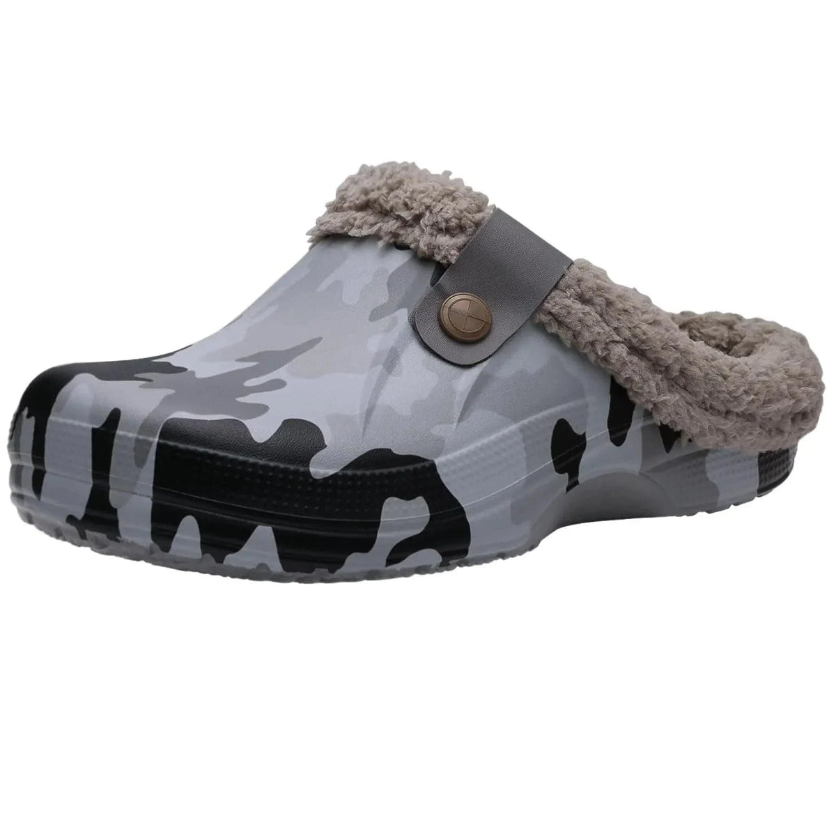 Camo Faux Fur Waterproof Orthopedic Slippers for Men