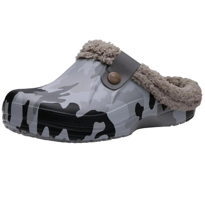 Camo Faux Fur Waterproof Orthopedic Slippers for Men