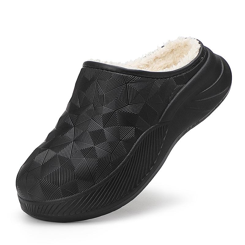Faux Fur Waterproof Non Slip Orthopedic Slippers for Men