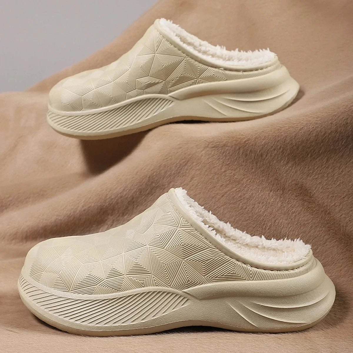 Faux Fur Waterproof Non Slip Orthopedic Slippers for Men – view 7