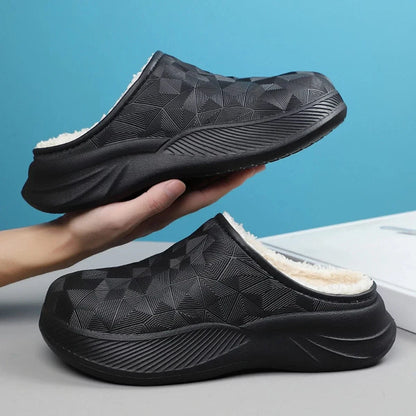 Faux Fur Waterproof Non Slip Orthopedic Slippers for Men – view 2