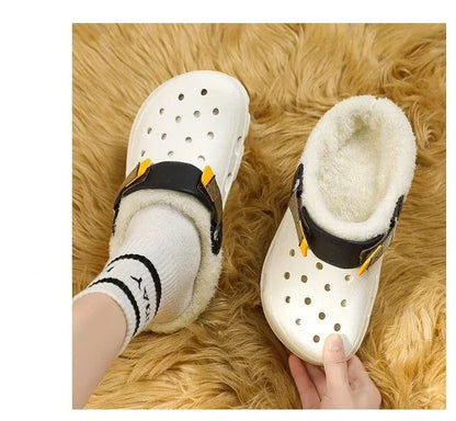Vented Faux Fur Arch Support Slippers for Men with Strap – view 6