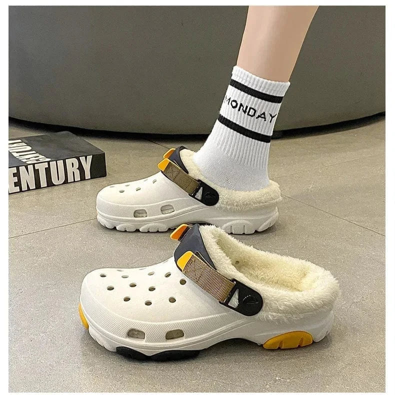 Vented Faux Fur Arch Support Slippers for Men with Strap – view 5