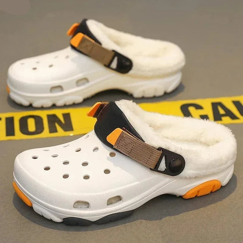 Vented Faux Fur Arch Support Slippers for Men with Strap – view 4