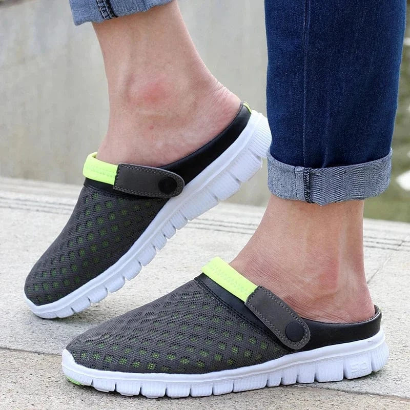 Green and Gray Breathable Orthopedic Slippers for Men – view 3