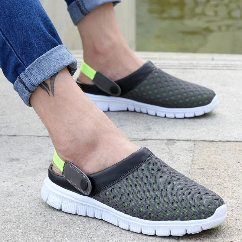 Green and Gray Breathable Orthopedic Slippers for Men – view 4