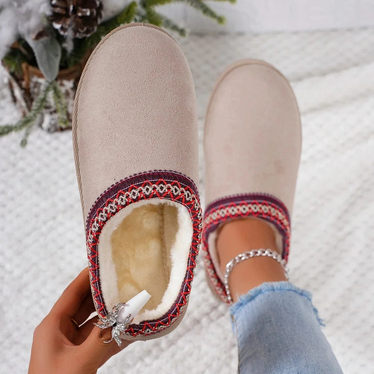 Chic Embroidered Wedge Non Slip Orthopedic Slippers – view 4