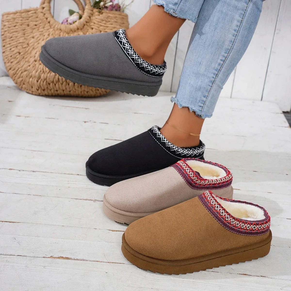 Chic Embroidered Wedge Non Slip Orthopedic Slippers – view 2