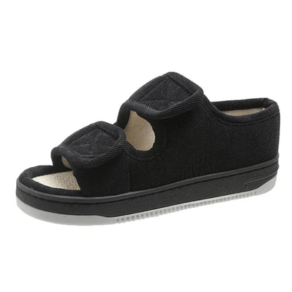 Black Strap Adjustable Orthopedic Slippers for Men