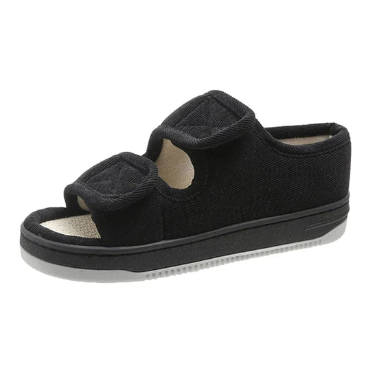 Black Strap Adjustable Orthopedic Slippers for Men