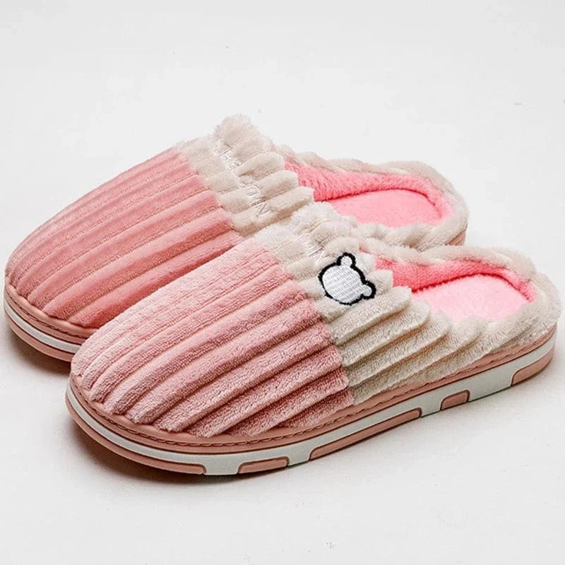 Pastel Bear Fur Lined Orthopedic Slippers for Women – view 7