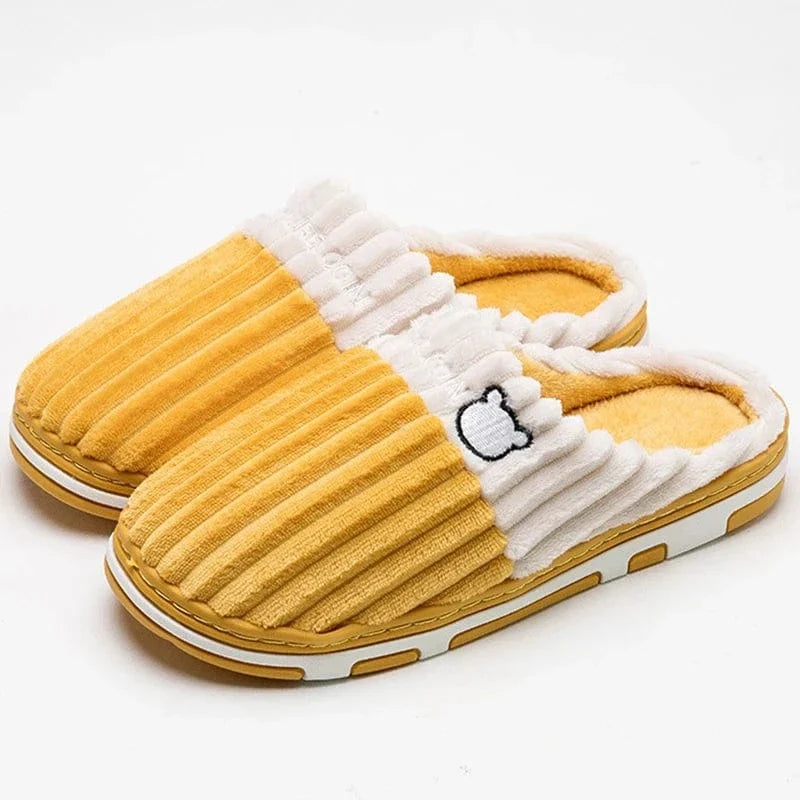 Pastel Bear Fur Lined Orthopedic Slippers for Women – view 6