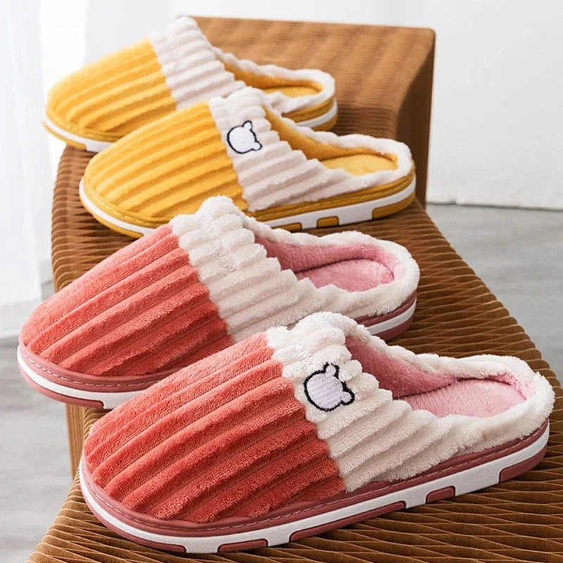 Pastel Bear Fur Lined Orthopedic Slippers for Women – view 3
