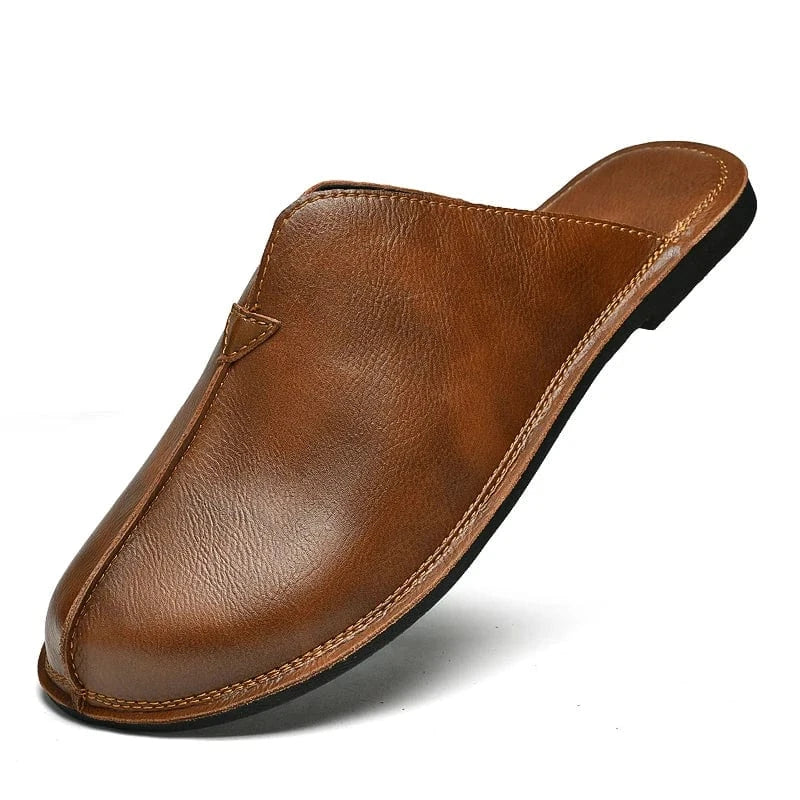 Open-Back Leather Orthopedic Slippers for Men – view 6