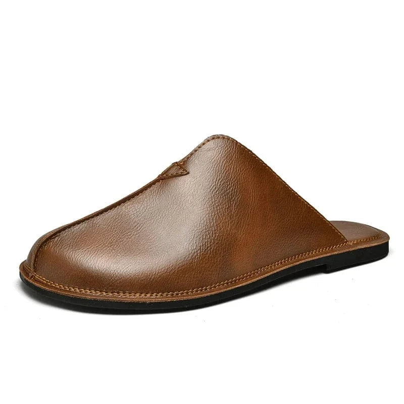 Open-Back Leather Orthopedic Slippers for Men – view 3