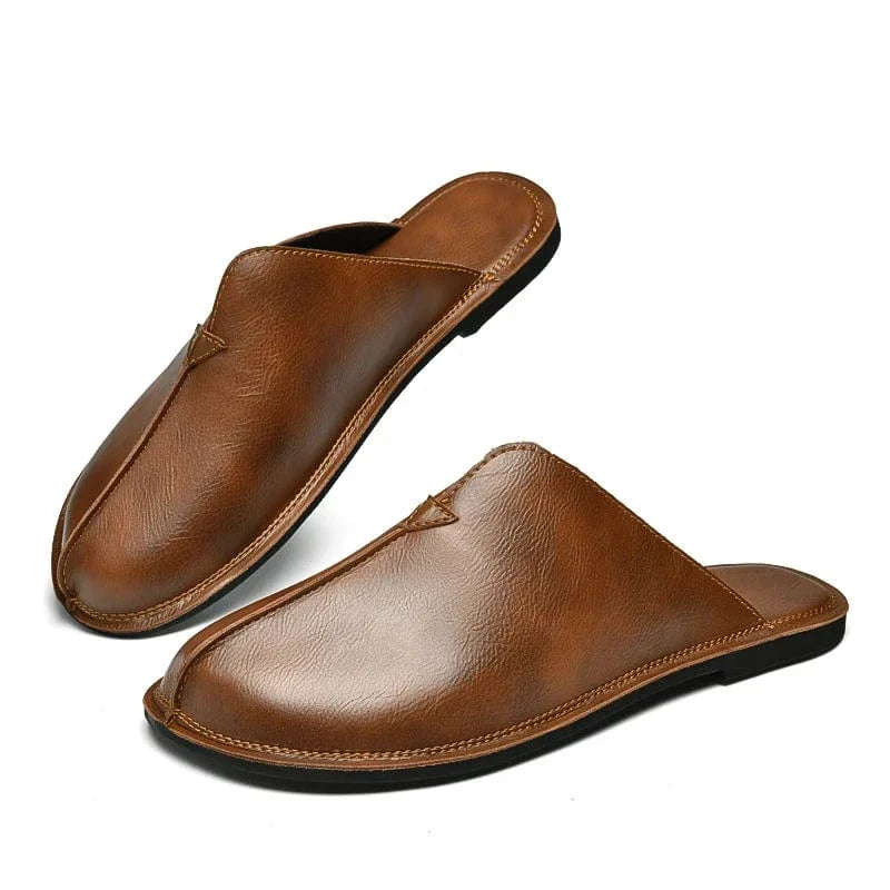 Open-Back Leather Orthopedic Slippers for Men – view 4