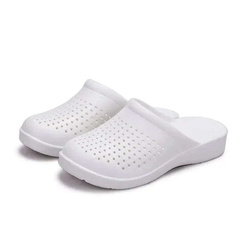 Perforated Work Wedge Slippers with Arch Support – view 7