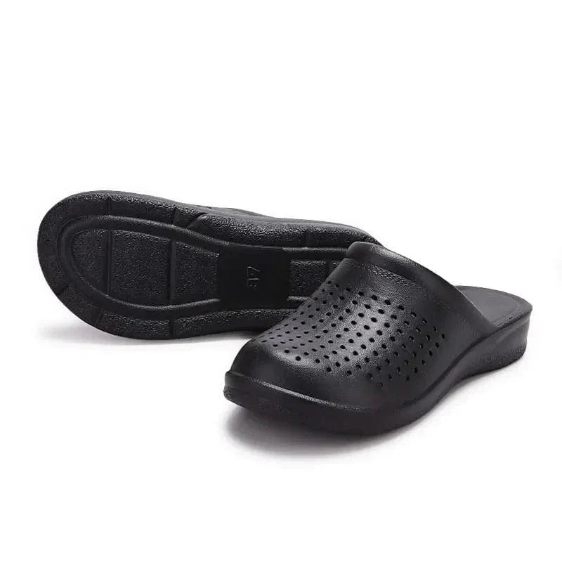 Perforated Work Wedge Slippers with Arch Support – view 3