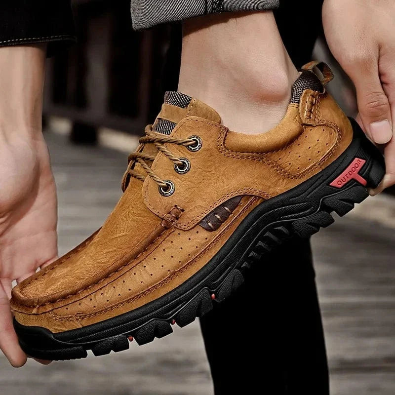 Rugged Leather Lace-Up Mens Shoes for Knee Pain – view 4