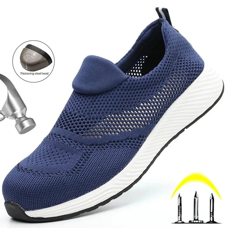 Blue Steel Toe Orthopedic Shoes with Arch Support for Men – view 4