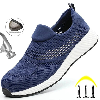 Blue Steel Toe Orthopedic Shoes with Arch Support for Men – view 4
