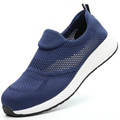 Blue Steel Toe Orthopedic Shoes with Arch Support for Men