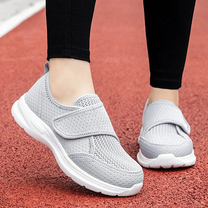 Gray Hook-and-Loop Womens Shoes for Swollen Feet – view 3