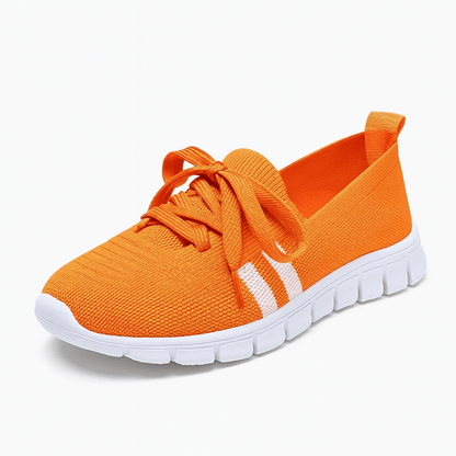 Orange Lace-Up Non Slip Orthopedic Shoes for Women
