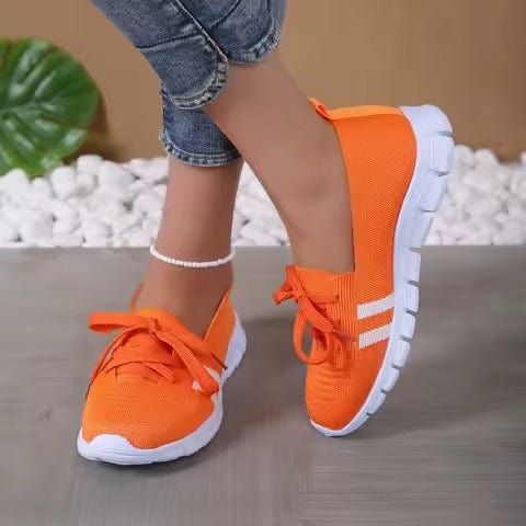 Orange Lace-Up Non Slip Orthopedic Shoes for Women – view 5