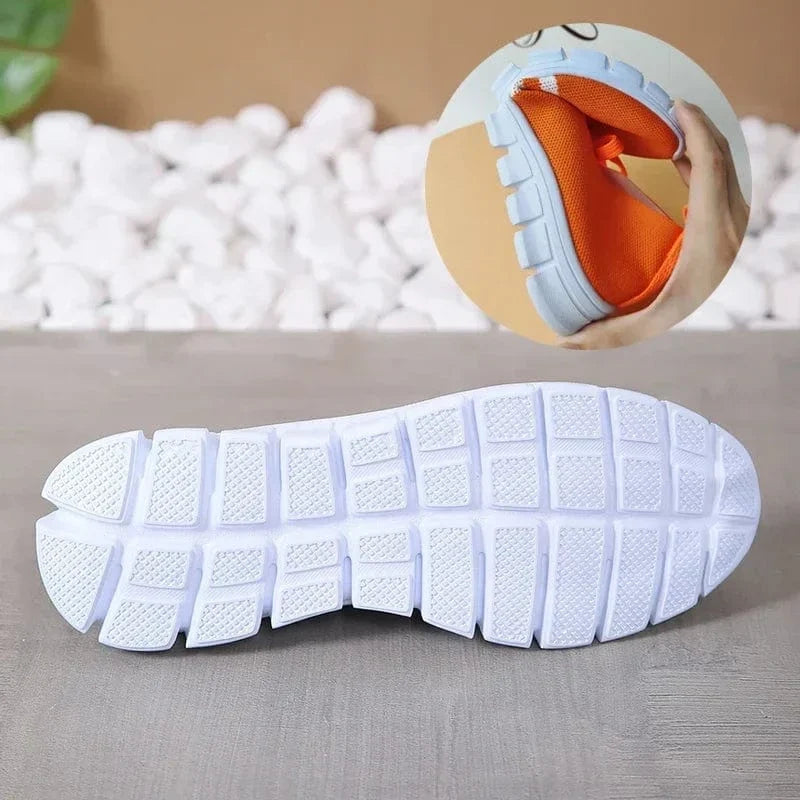 Orange Lace-Up Non Slip Orthopedic Shoes for Women – view 3