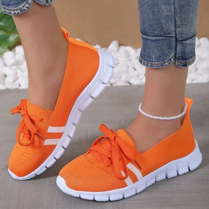Orange Lace-Up Non Slip Orthopedic Shoes for Women – view 4