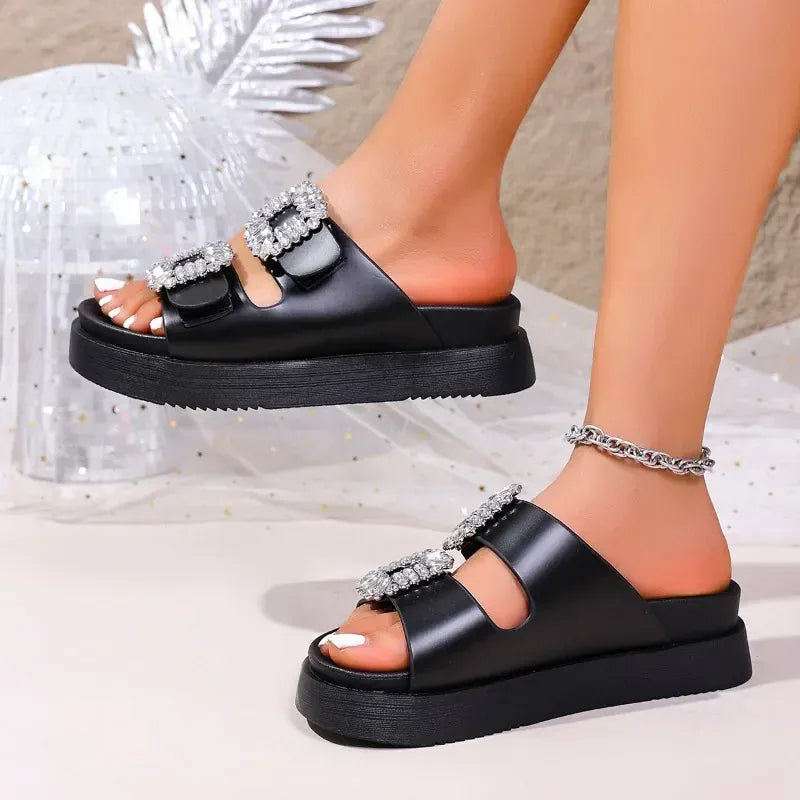 Silver Buckle Arch Support Sandals for Women – view 4