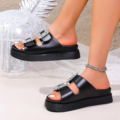 Silver Buckle Arch Support Sandals for Women – view 4