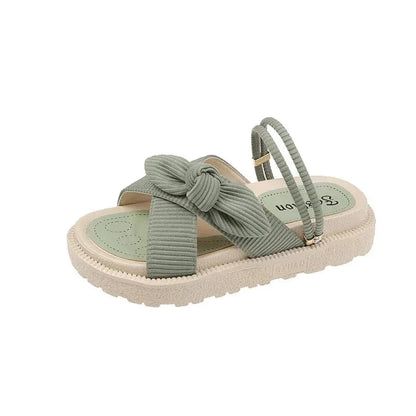 Crossed Fabric Strappy Orthopedic Slides for Women