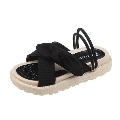 Stretch Fabric Orthopedic Bow Slides for Women