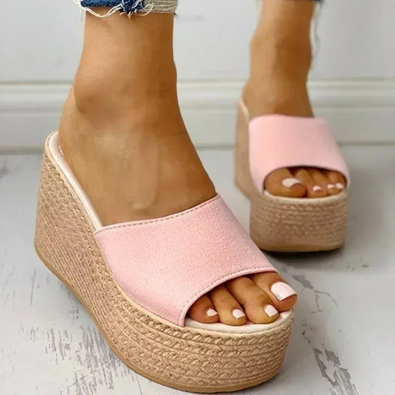 Retro Wedge Heeled Non Slip Orthopedic Slides for Women – view 2