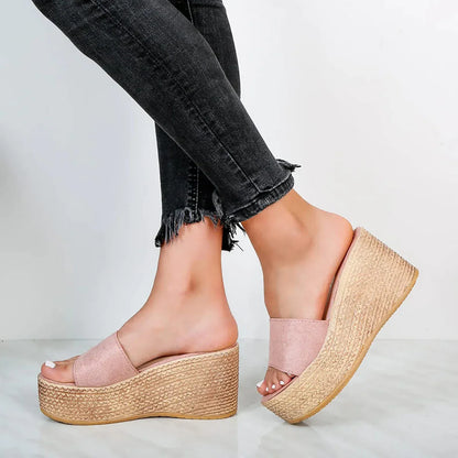 Retro Wedge Heeled Non Slip Orthopedic Slides for Women – view 3