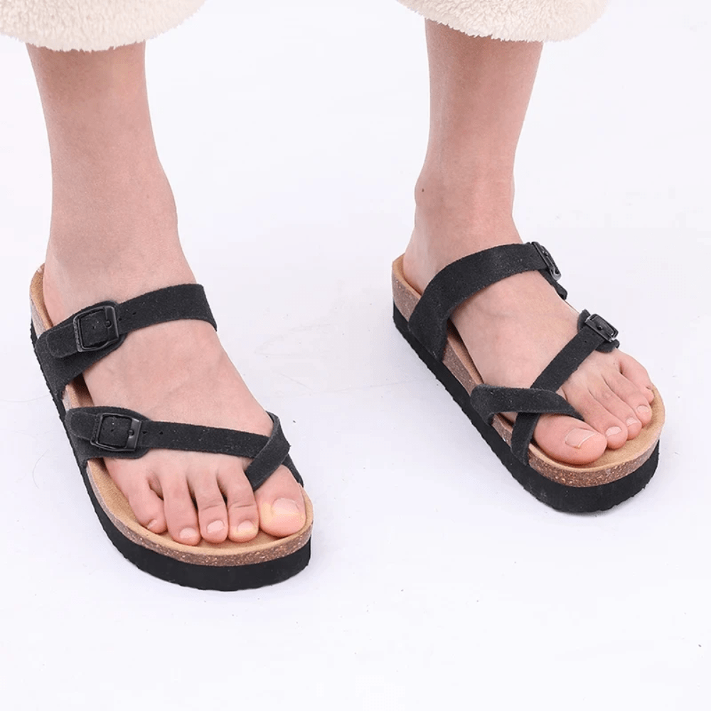 Faux Cork Heeled Orthopedic Slides for Women – view 4