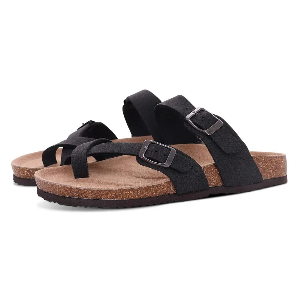 Faux Cork Heeled Orthopedic Slides for Women