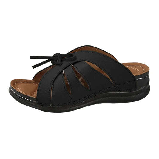 Vegan Leather Orthopedic Slides with Arch Support for Women
