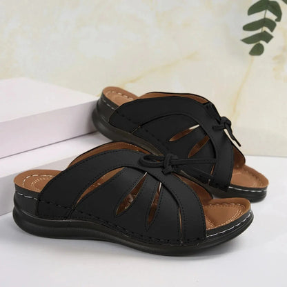 Vegan Leather Orthopedic Slides with Arch Support for Women – view 2