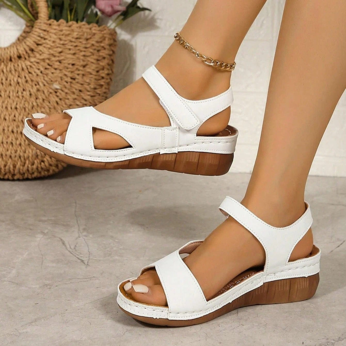 Soft Vegan Leather Orthopedic Wedge Slides for Women – view 4