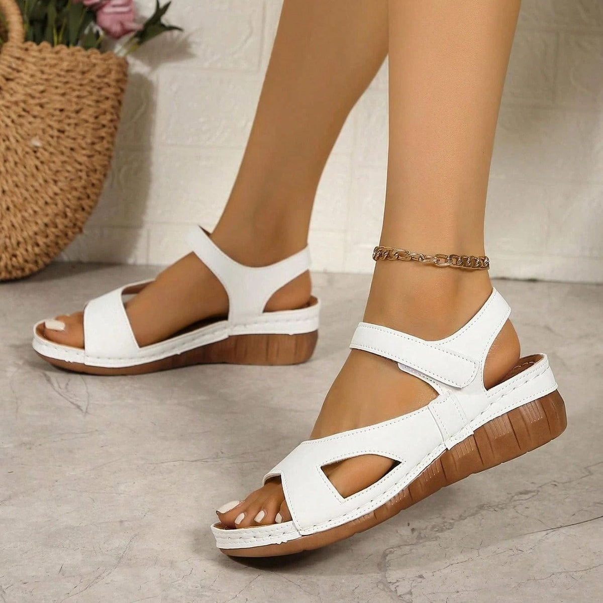 Soft Vegan Leather Orthopedic Wedge Slides for Women – view 7